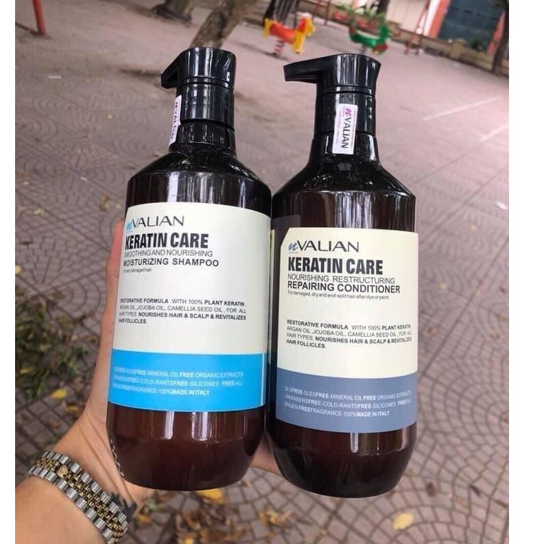 DẦU GỘI XẢ VALIAN KERATIN CARE GIỮ ẨM MÊM MƯỢT 800ML*2