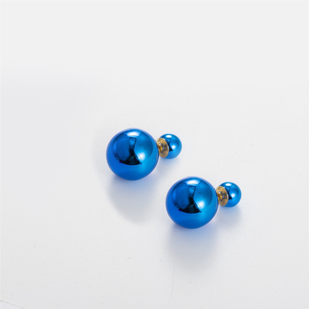 1 Đôi Bông Tai Hình Cầu 15mm Thiết Kế Đơn Giản Dễ Thương