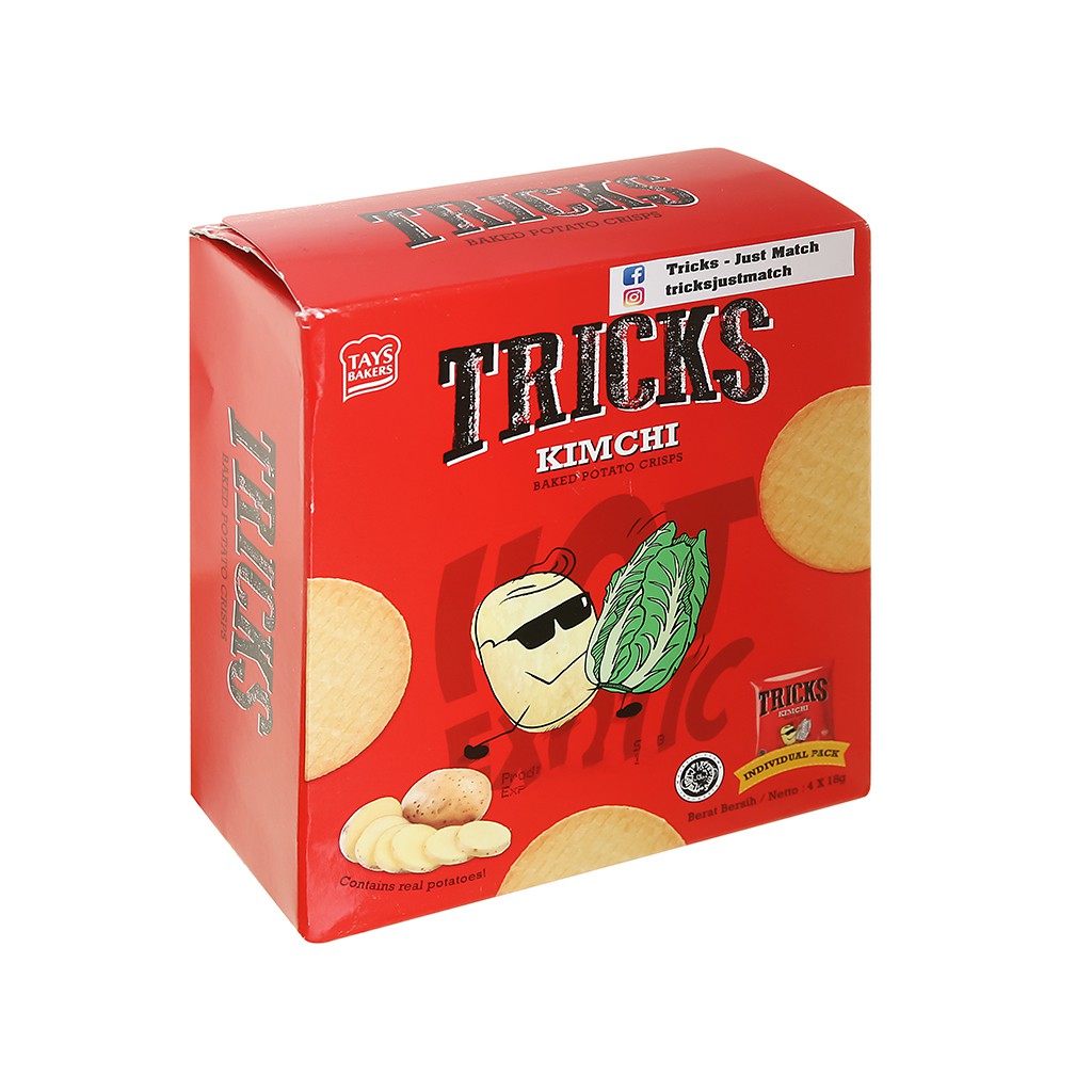 Bánh khoai tây chiên vị kim chi Tricks hộp 72g