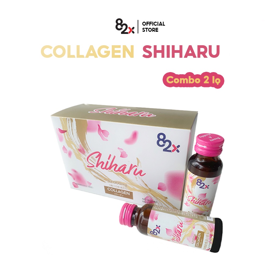 82X Combo 2 chai Nước uống Collagen Shiharu làm đẹp da đến từ Nhật Bản 50ml/lọ.