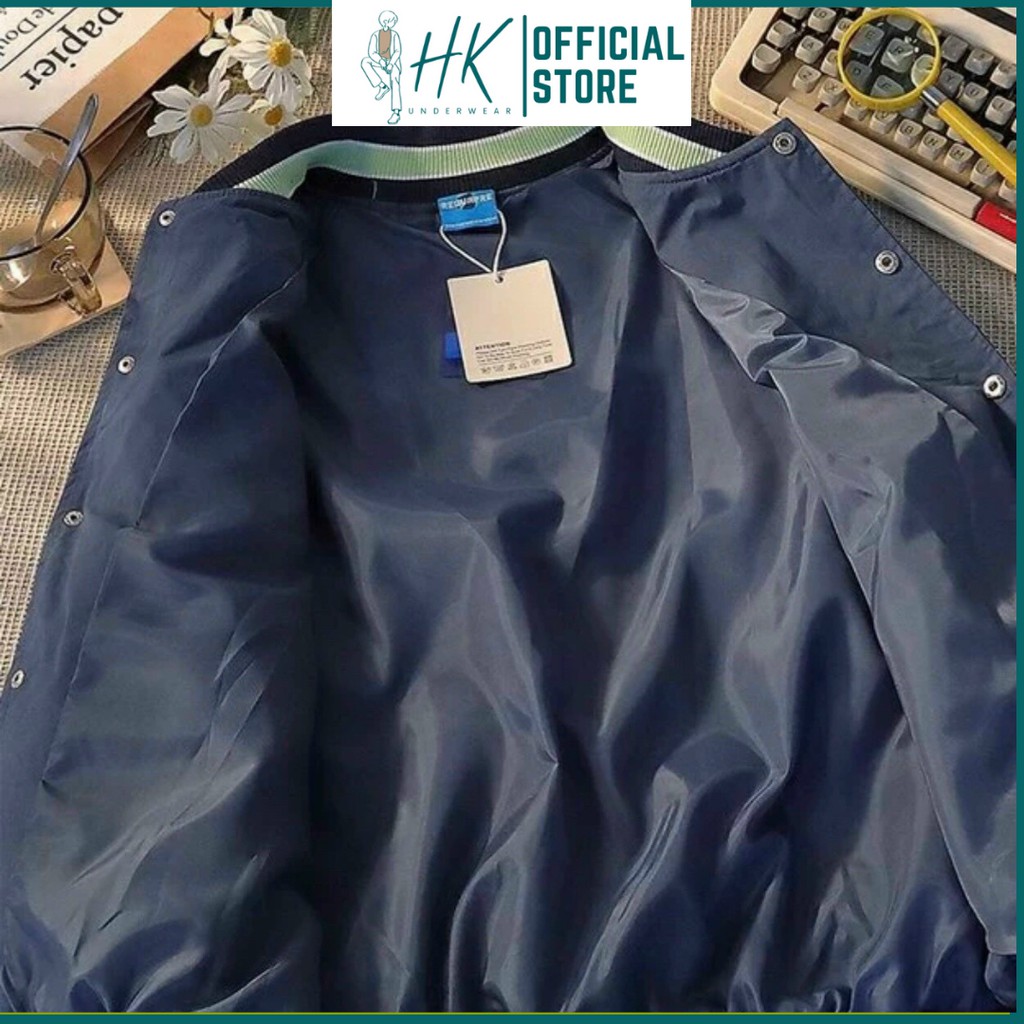 Áo Khoác Bomber Dù, Áo khoác unisex in chữ Angeleen Phong Cách Hàn Quốc.