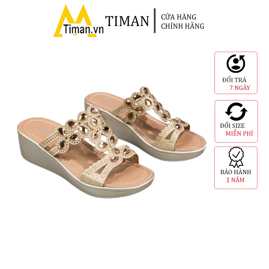 Dép nữ đế xuồng quai hậu bánh mì cao gót quai ngang lê xỏ ngón thời trang thiết kế sục đẹp bảo hành 1 năm P78 TIMAN