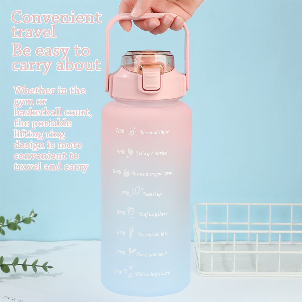 LAKAMIER Large-Capacity Drinking Cup Portable Water Jug Water Bottle 2000ml With Straw Outdoor Travel Kettle Sport Bottle/Multicolor