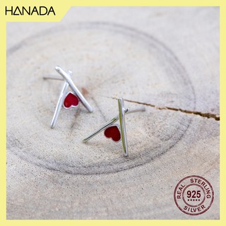 Bông tai bạc 925 hanada tim