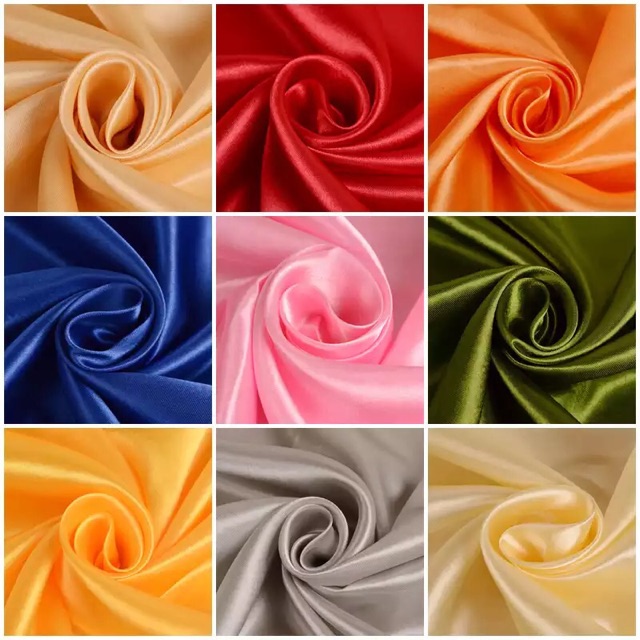 Vải phi bóng đủ màu khổ lớn 2m x 1.5m - Satin - may cột tóc scrunchies