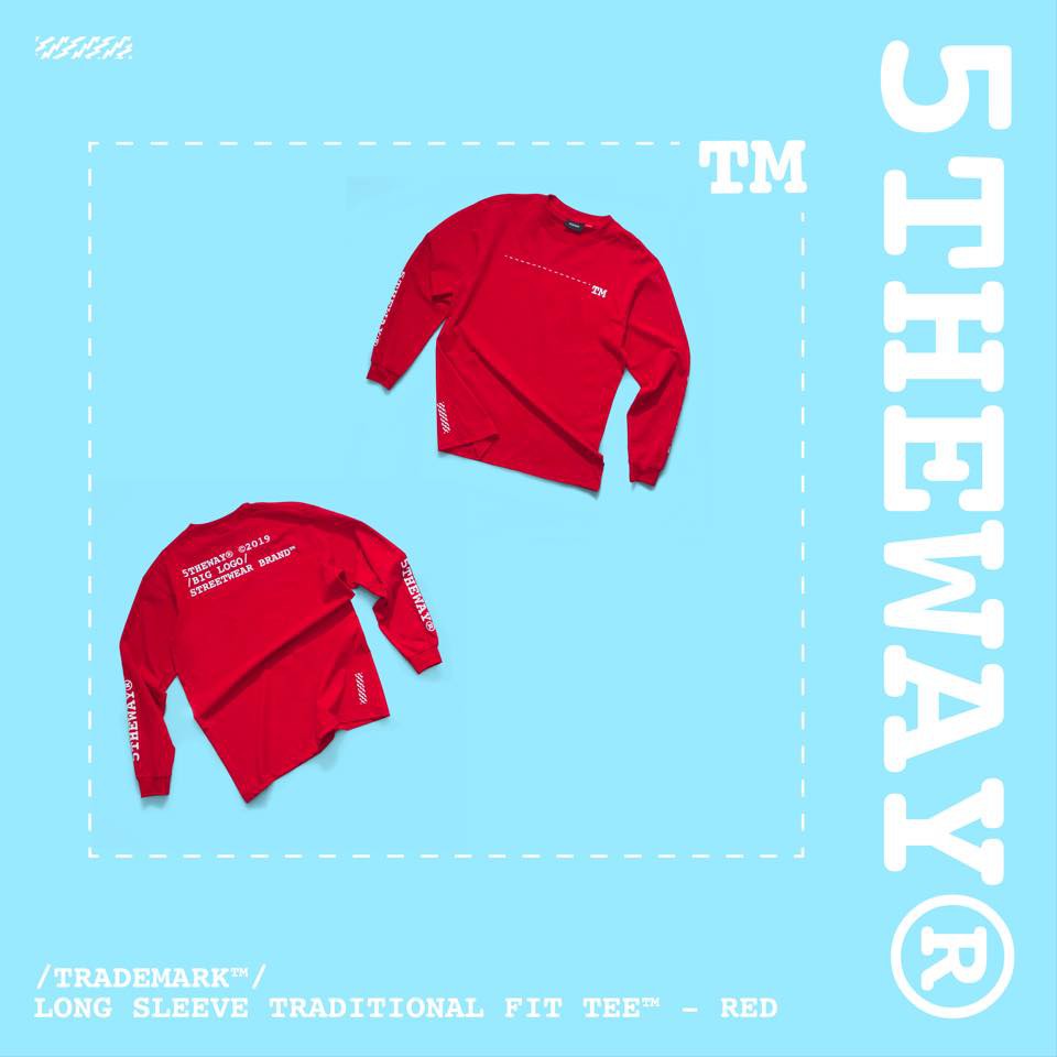 5THEWAY® /trademark™/ TRADITIONAL FIT LONG SLEEVE TEE™ in RED aka Áo Thun Đỏ Tay Dài | BigBuy360 - bigbuy360.vn