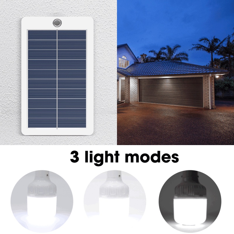 Đèn LED Năng Lượng Mặt Trời 3 Chế Độ Ánh Sáng Trắng / Trắng Chống Thấm Nước Treo Ngoài Trời An Toàn Khi Đi Cắm Trại