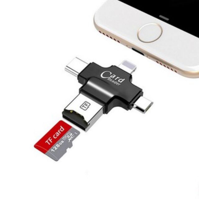 Đầu đọc thẻ đa năng  4 in 1 ( OTG , USB , TYPE - C , IOS)