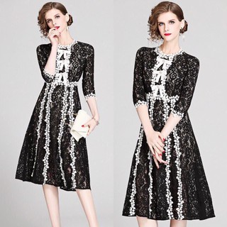 Đầm Xoè Dự Tiệc Ren Hoa MSNN1749