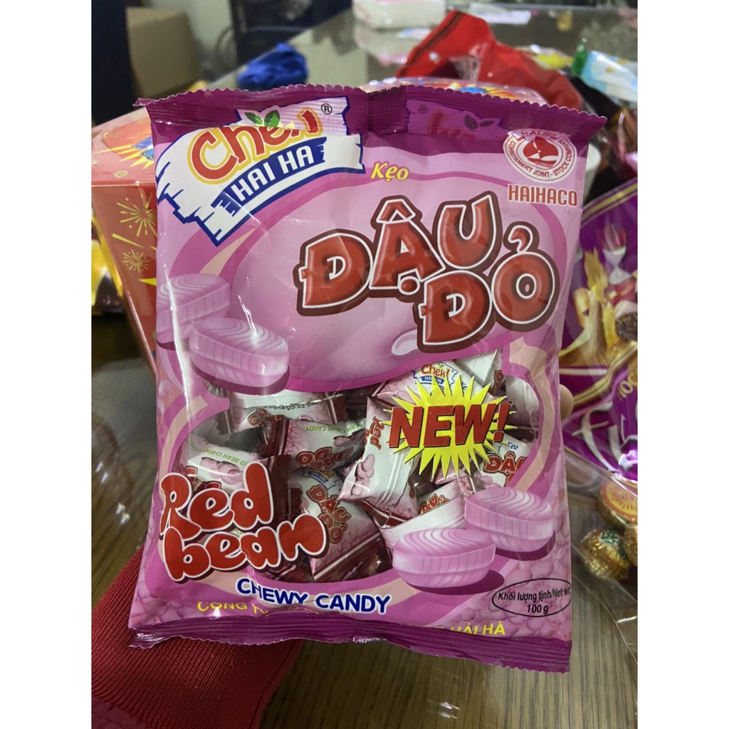 GÓI KẸO CHEW HẢI HÀ ĐẬU ĐỎ 100G