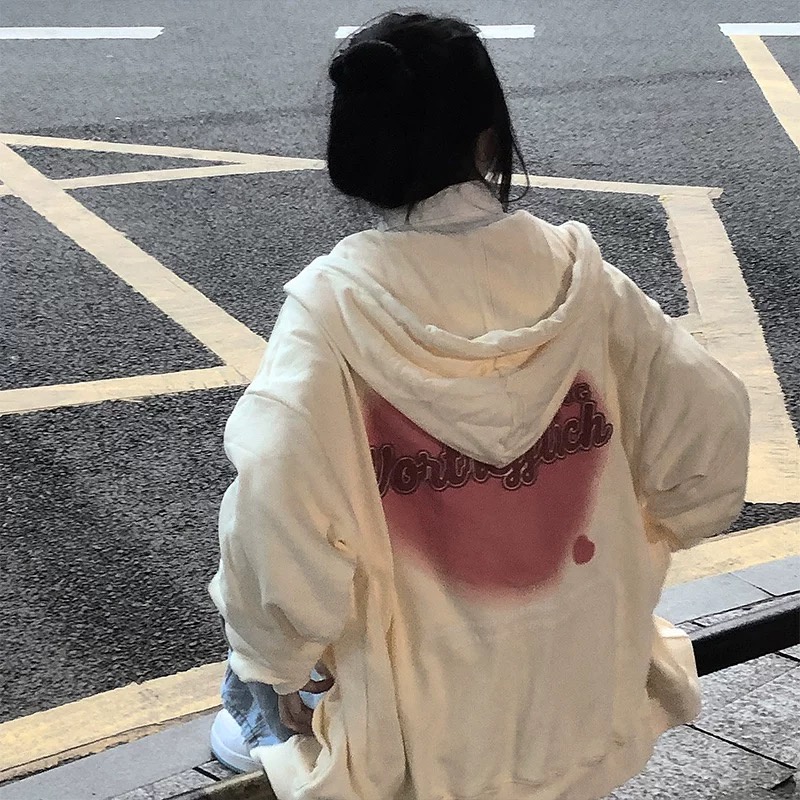 Áo Khoác Hoodie In Hình Trái Tim Thời Trang Mùa Thu Mới Cho Nữ