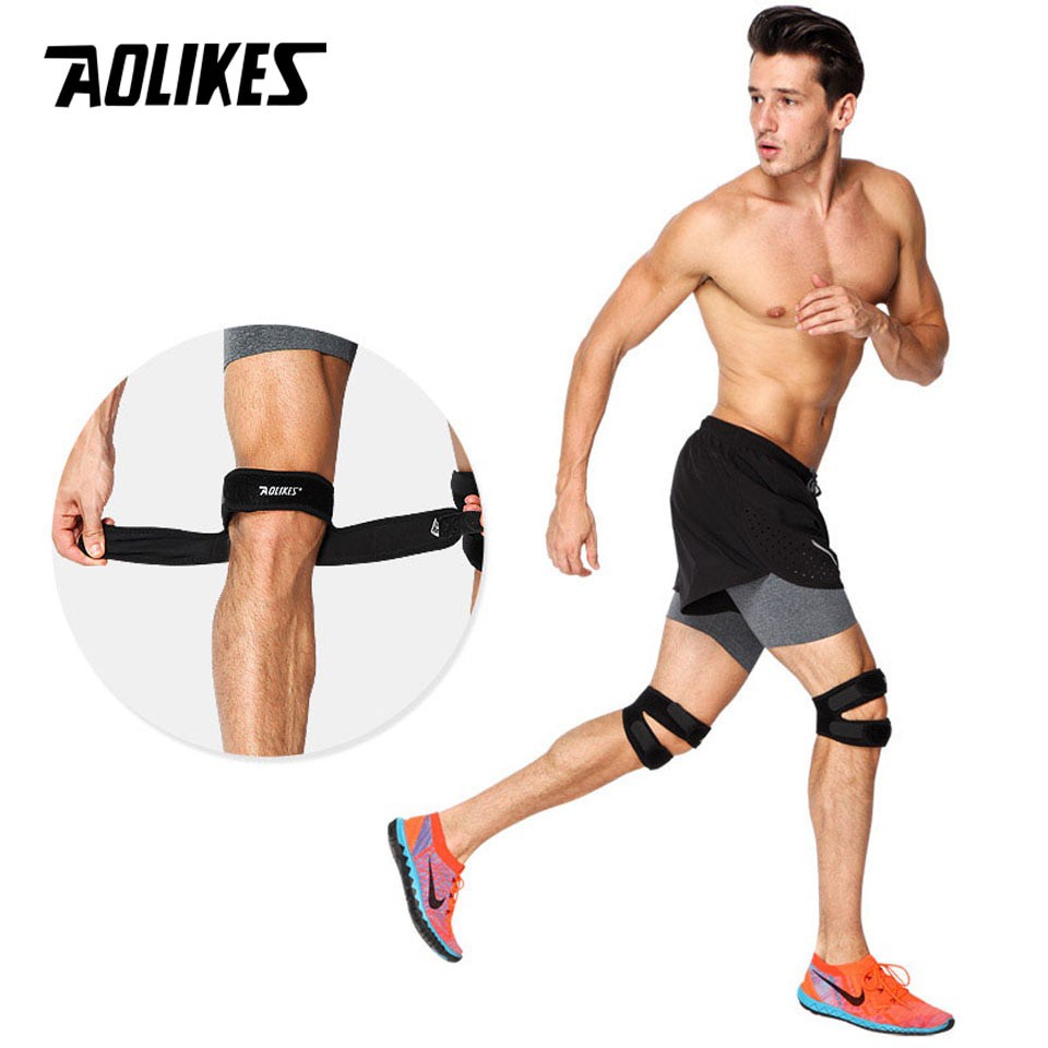 Bộ 2 đai hỗ trợ xương bánh chè AOLIKES A-7929 bảo vệ khớp đầu gối đàn hồi khi chơi thể thao sport knee protector