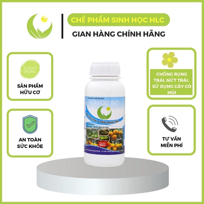 CANXI BO HLC 500ML CHỐNG RỤNG HOA, CHỐNG RỤNG QUẢ NON, DƯỠNG QUẢ NON, THÚC QUẢ LỚN, CHỐNG NỨT QUẢ CHO CÂY TRỒNG