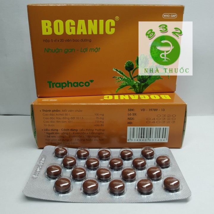 Giải độc gan BOGANIC hộp 100 viên