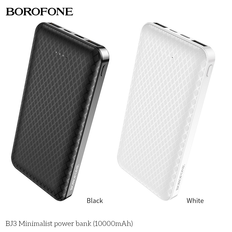 Pin sạc dự phòng Borofone BJ3 Minimalist 10000mAh - 2 cổng USB, 1 cổng Type  C | Shopee Việt Nam