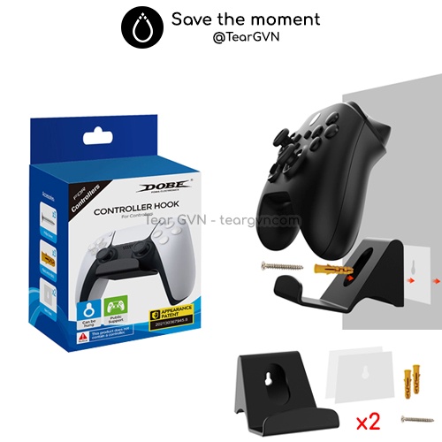 Bộ giá đỡ tay cầm trên tường (DOBE) cho Playstation / Xbox / Switch Pro Controller - Hộp 2 cái
