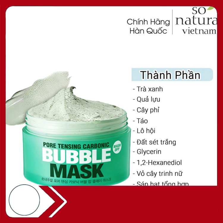 Mặt Nạ Bong Bóng Thải Độc Da So Natural Pore Tensing Carbonic Bubble Mask 130g l Nhập Khẩu Chính Hãn