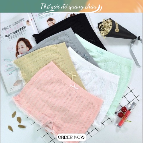 Quần mặc váy trong cotton phối ren, gen bụng nhẹ,không gây hằm hàng quảng châu (MV1)
