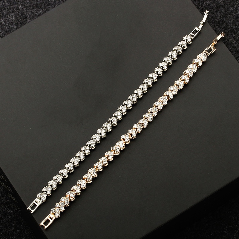 Vòng tay đính đá zircon nhiều màu lấp lánh thời trang