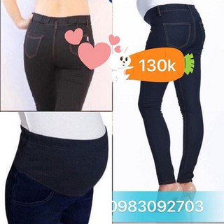 Quần bầu dài jean thun chất dày đẹp co giãn mềm mại