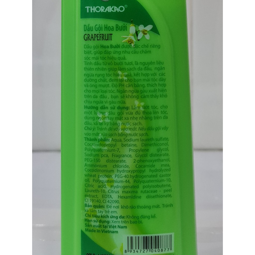 Dầu Gội Hoa Bưởi Thorakao Làm Sạch Tóc Và Da Đầu 400ml