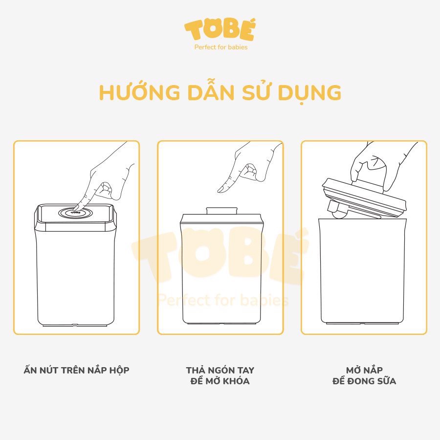 Hộp Đựng Sữa Bột Hela Chính Hãng ToBé Dung Tích 2.3L chịu nhiệt tốt an toàn tiện lợi