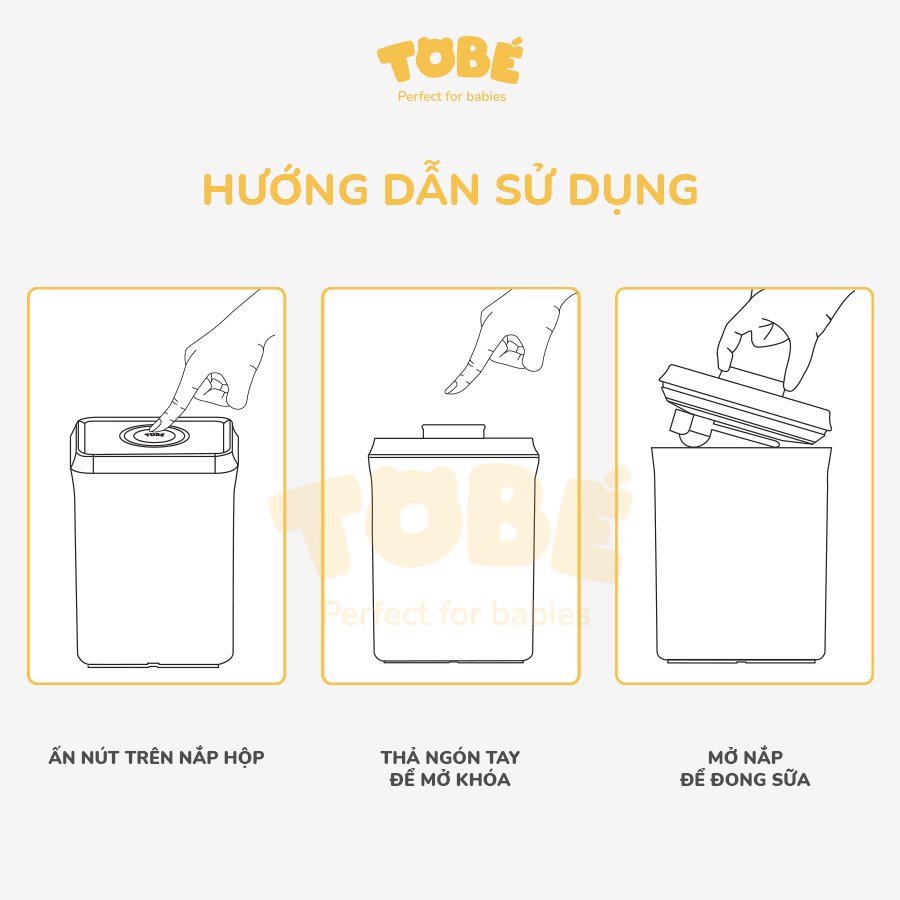 Hộp Đựng Sữa Bột Hela Chính Hãng ToBé Dung Tích 2.3L chịu nhiệt tốt an toàn tiện lợi