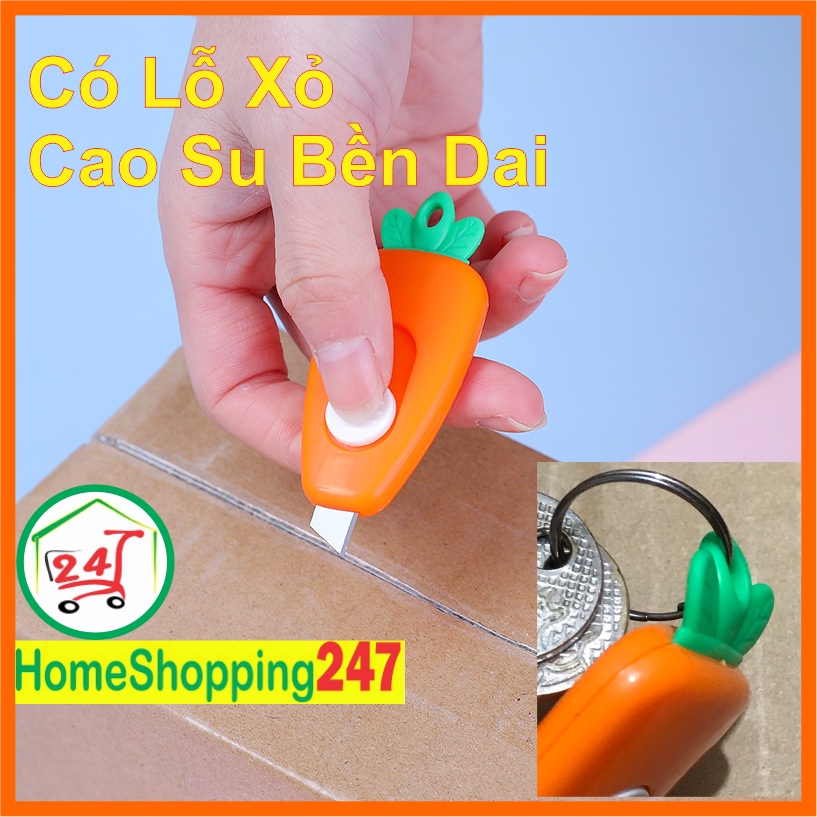 Dao dọc giấy mini Cà Rốt treo chìa khóa lưỡi dài