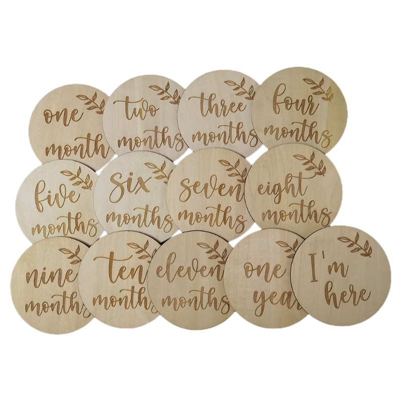 Set 13 Tấm Thẻ Ghi Âm Phát Triển Theo Tháng Làm Phụ Kiện Chụp Ảnh Kỷ Niệm Cho Bé Sơ