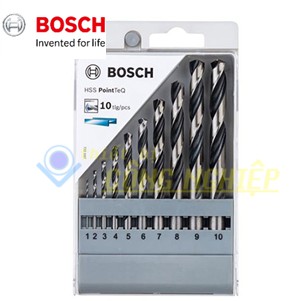 Bộ mũi khoan Bosch HSS 1609200203 (10 mũi 1-10mm)