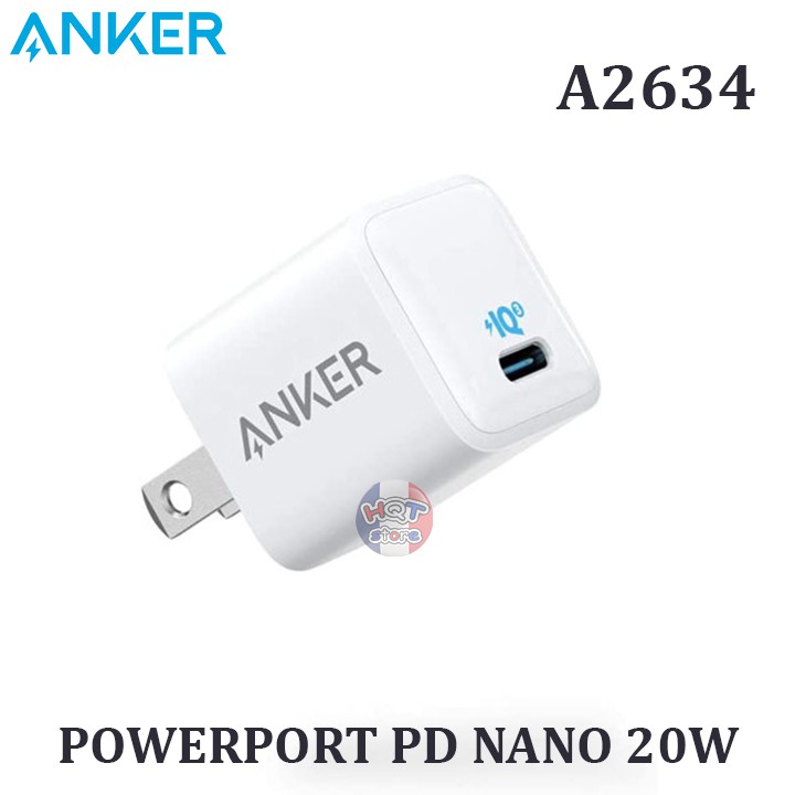 Củ sạc nhanh Anker PowerPort PD Nano 20W A2634 cho IPhone 12 Series Hàng Chính Hãng Nhập Khẩu