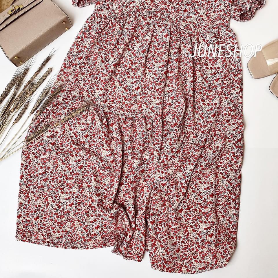 Váy Bầu Đầm Bầu Suông Thiết Kế Vải Đũi Hoa Trang Ngã Khả Ái Mặc Đi Chơi