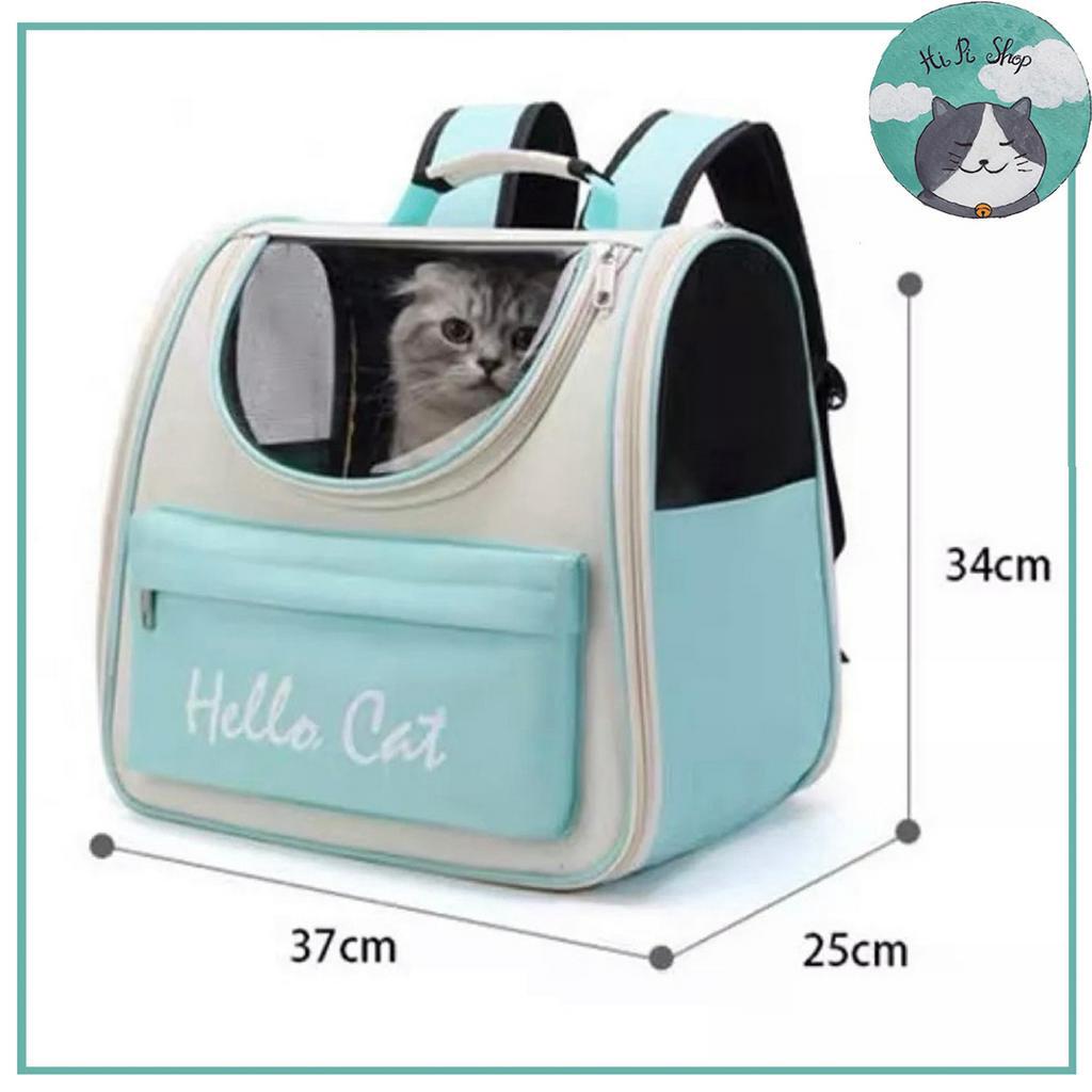 Balo Vận Chuyển Thú Cưng Hàng Thiết Kế Cao Cấp Bằng Vải Oxford Hello Cat -Túi Đeo Vai Du Lịch Chuyên Dụng Chở Chó Mèo
