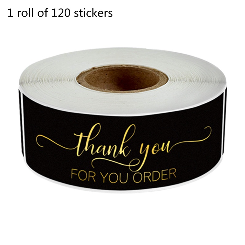 Bộ 120 Miếng Dán In Chữ Thank You for Your Order Trang Trí Hộp Kẹo