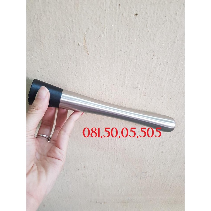 Combo Chày bar dầm pha chế + Thìa bar pha chế Inox siêu bền tiện sử dụng