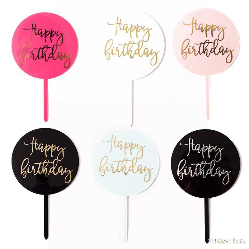 Chữ Happy Birthday bằng nhựa acrylic dùng để trang trí bánh kem