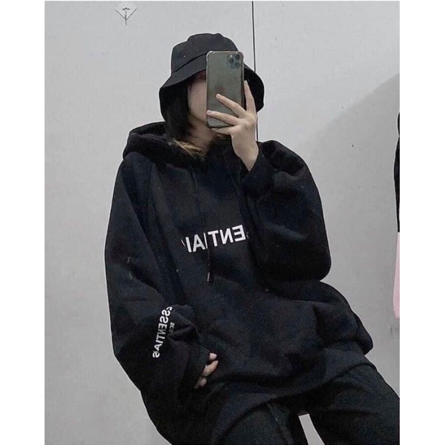 Áo hoodie unisex form rộng bigsize Nelly ESSENTIALS