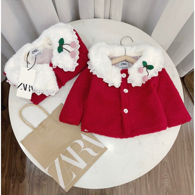 ÁO BÔNG ĐỎ CHO BÉ GÁI