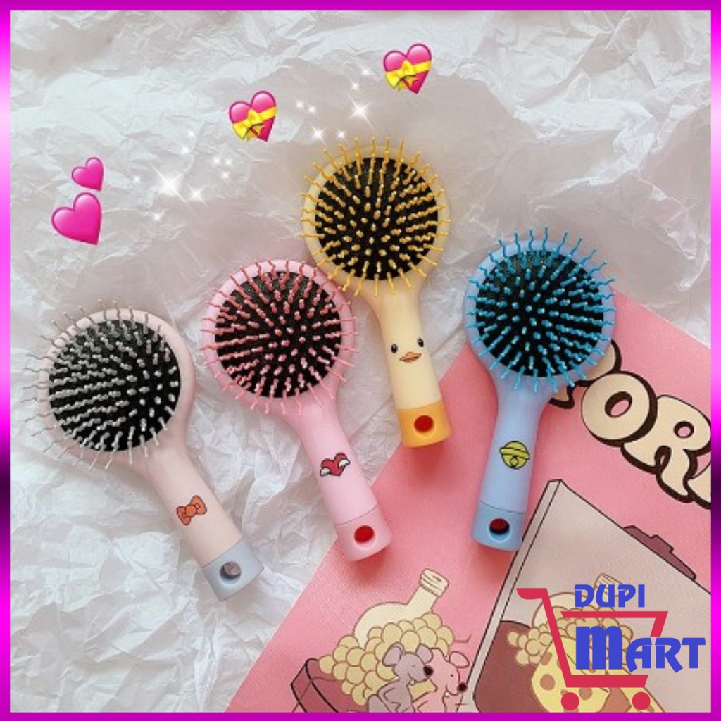 [2 IN 1]Lược Chải Tóc Rối Rainbow Massage Có Gương Nhiều Màu Sắc Xinh Xắn Ngỗ Nghĩnh