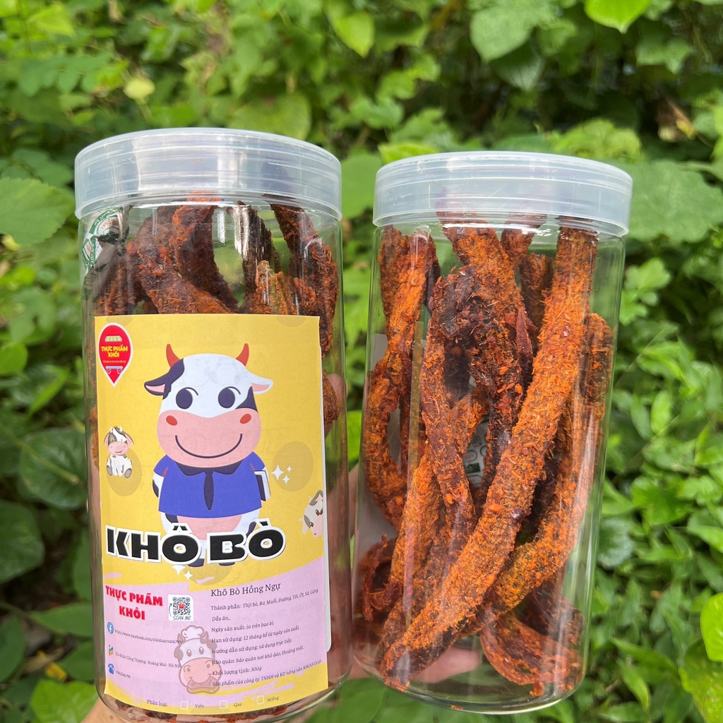 Thịt bò khô nguyên miếng Hồng Ngự 100% thịt bò tươi hũ 250g