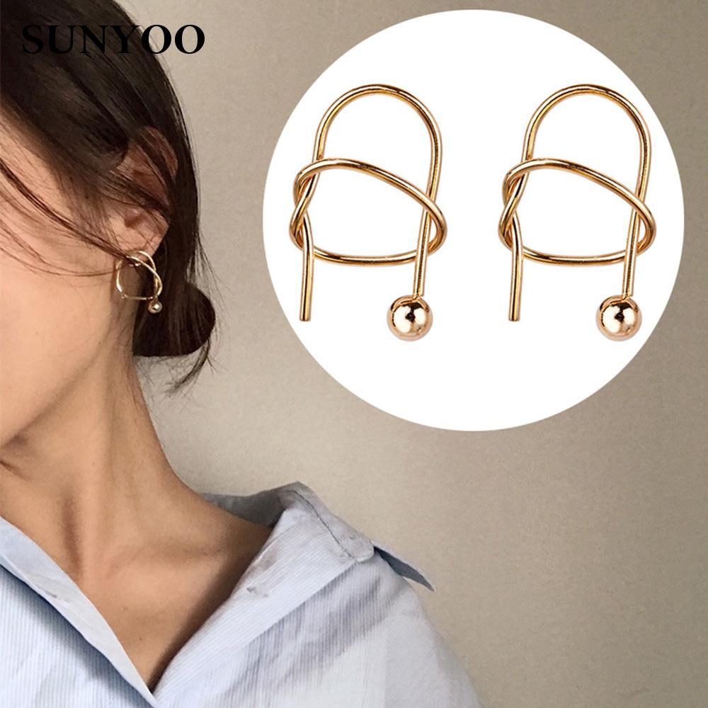  For Women Twist Knots Fashion Jewellery Gold Plated Earrings Minimalist Trendy