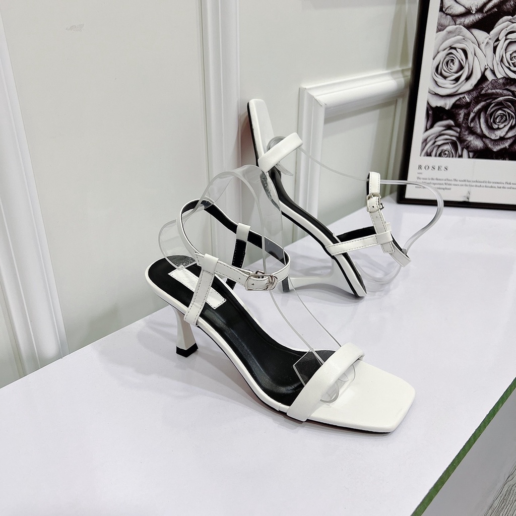 Sandal nữ 7p hậu khóa gót ly nhọn cao cấp chất da đẹp mê - Chị Chảnh Store