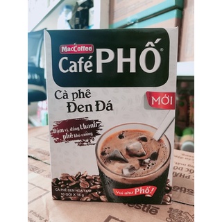 COMBO 3 HỘP CÀ PHÊ PHỐ ĐEN ĐÁ MACCOFFEE - hộp (10 gói x 16gr)