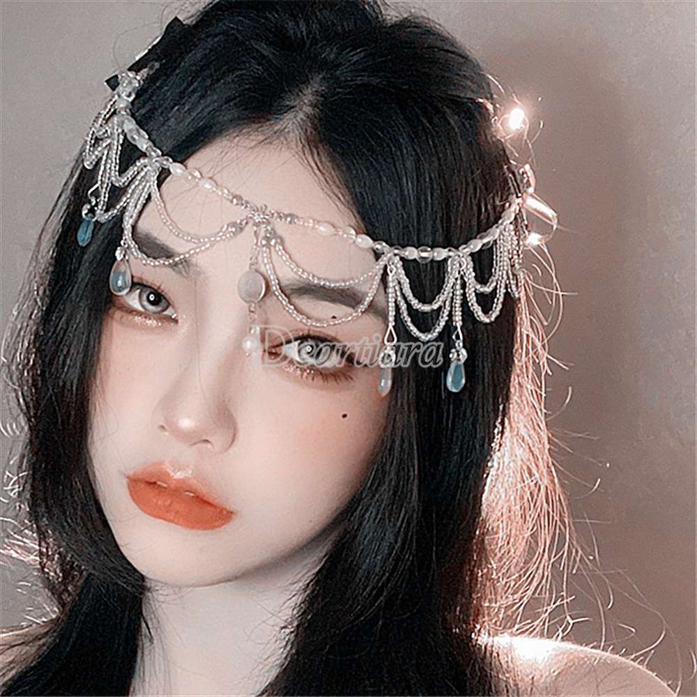 Vòng cổ tự làm đính ngọc trai giả