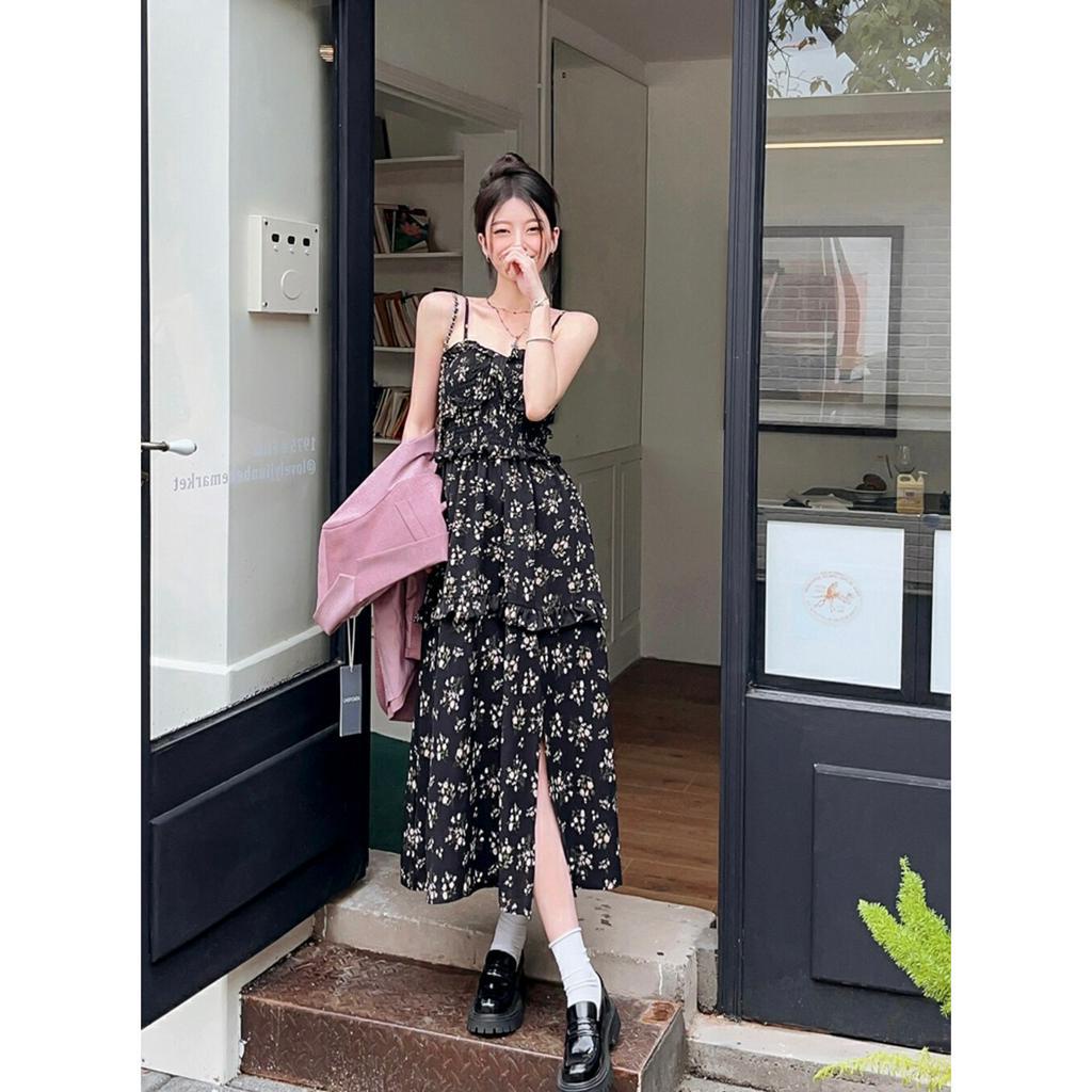 Cocory vn Đầm Hai Dây Họa Tiết Hoa Phong Cách Hàn Quốc Thời Trang Mùa Hè Cho Nữ