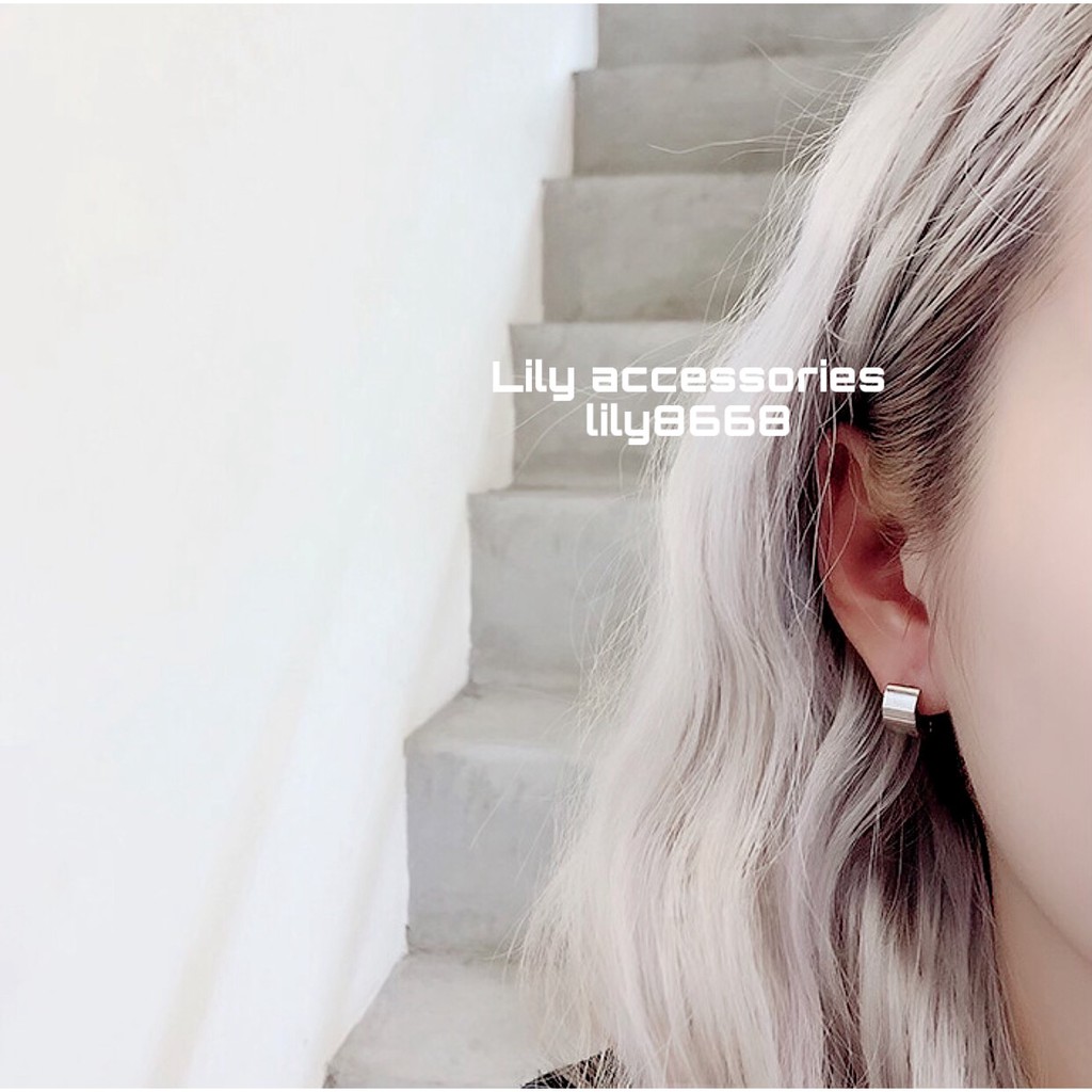 THICK HOOP EARRING khuyên tai titan tròn basic không gỉ không đen không dị ứng nam nữ Uniex