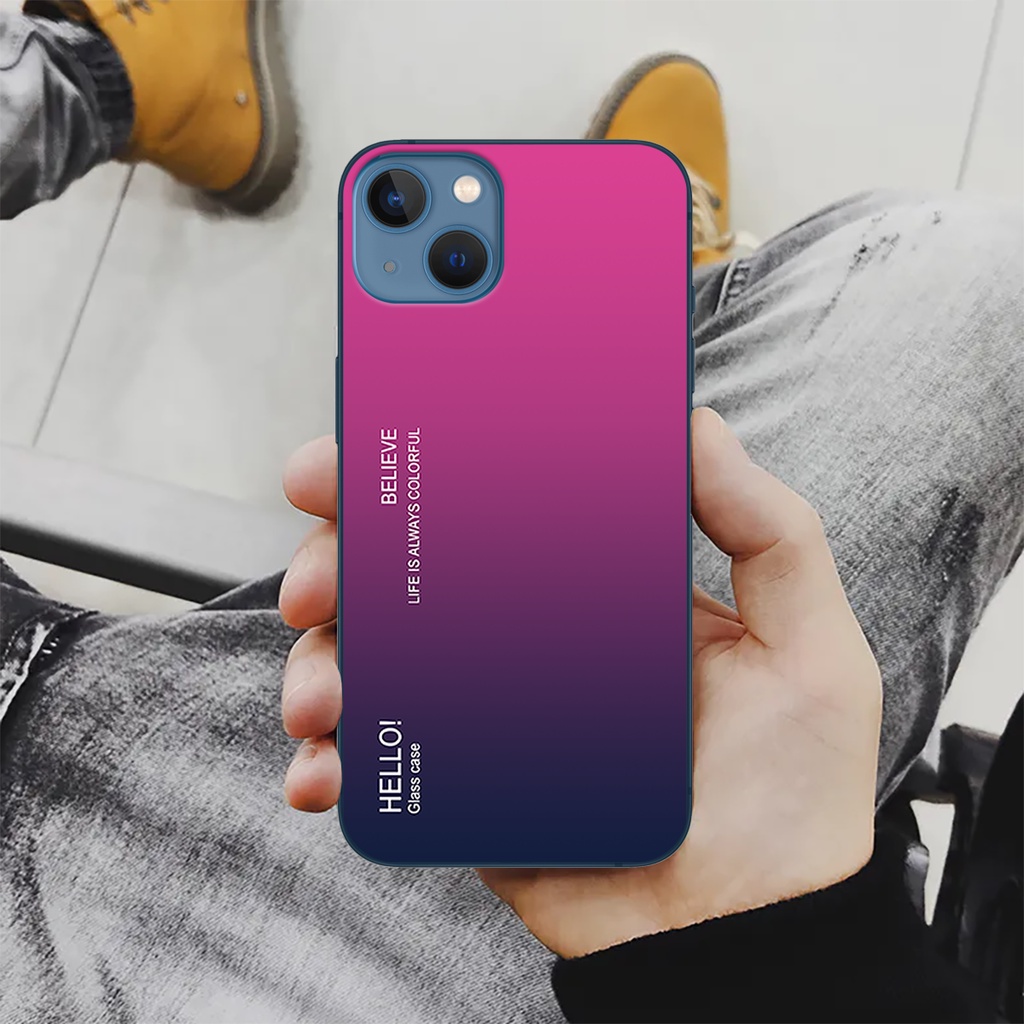 Ốp điện thoại iPhone 13 mini - Gradient edition, chất liệu kính cường lực
