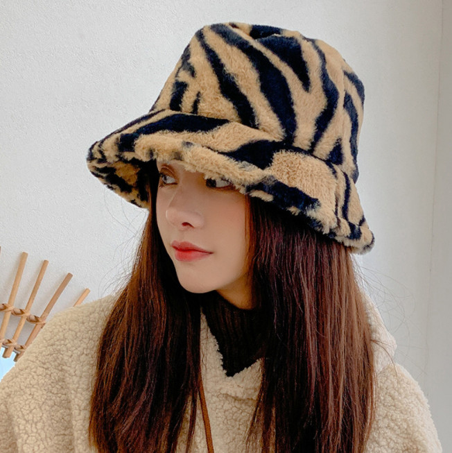 Mũ Lông Bucket Retro Hàn Quốc Mềm Mại Siêu cute