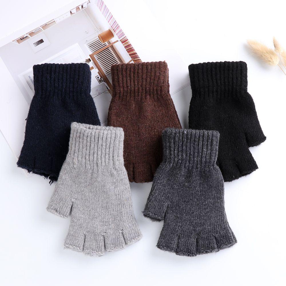 Găng Tay Nửa Ngón Mùa Đông Bằng Len Cashmere Ấm Áp Cho Nam Và Nữ