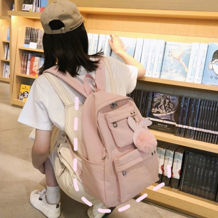Balo Ulzzang Basic Hàn Quốc Chống Nước, Balo Nam Nữ Đi Học Thời Trang Giá Rẻ